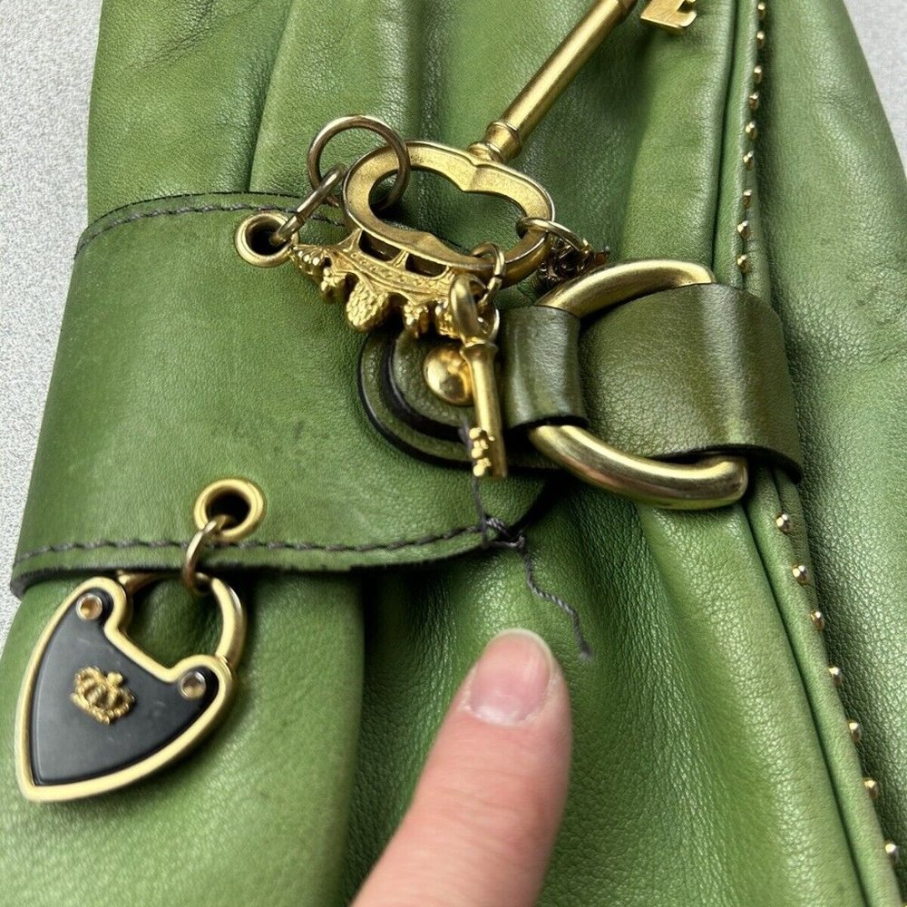 Vintage Juicy Couture Clutch Bag Green Leather - Picture 10 of 14